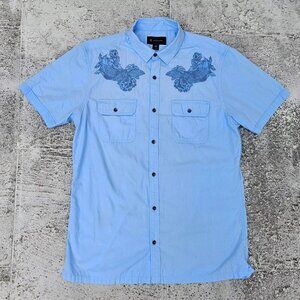 INC International Concept Men Shirt Short Sleeve Cotton Casual Shirt Size M